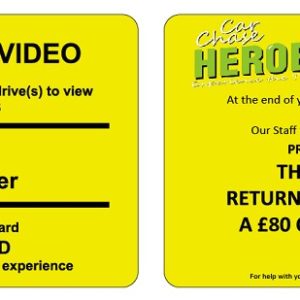 Car Chase Heroes Yellow customer card